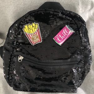 New Backpack 🎒!! Black front sequin !💙